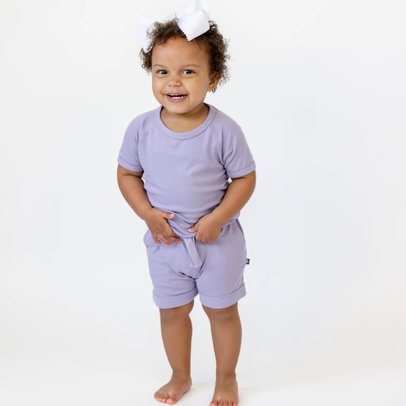 NWT Kyte Baby Bamboo Jersey Short Sleeve Jogger Set in Lilac - Picture 1 of 4